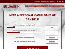 Tablet Screenshot of loanfin.co.za